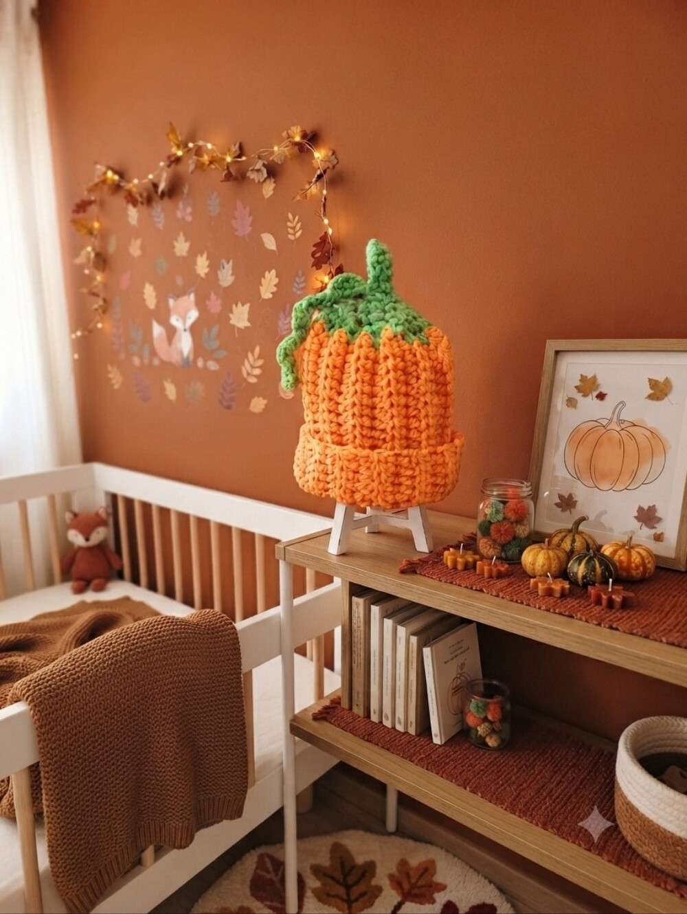 Handmade Crochet Newborn Pumpkin Beanie Hat